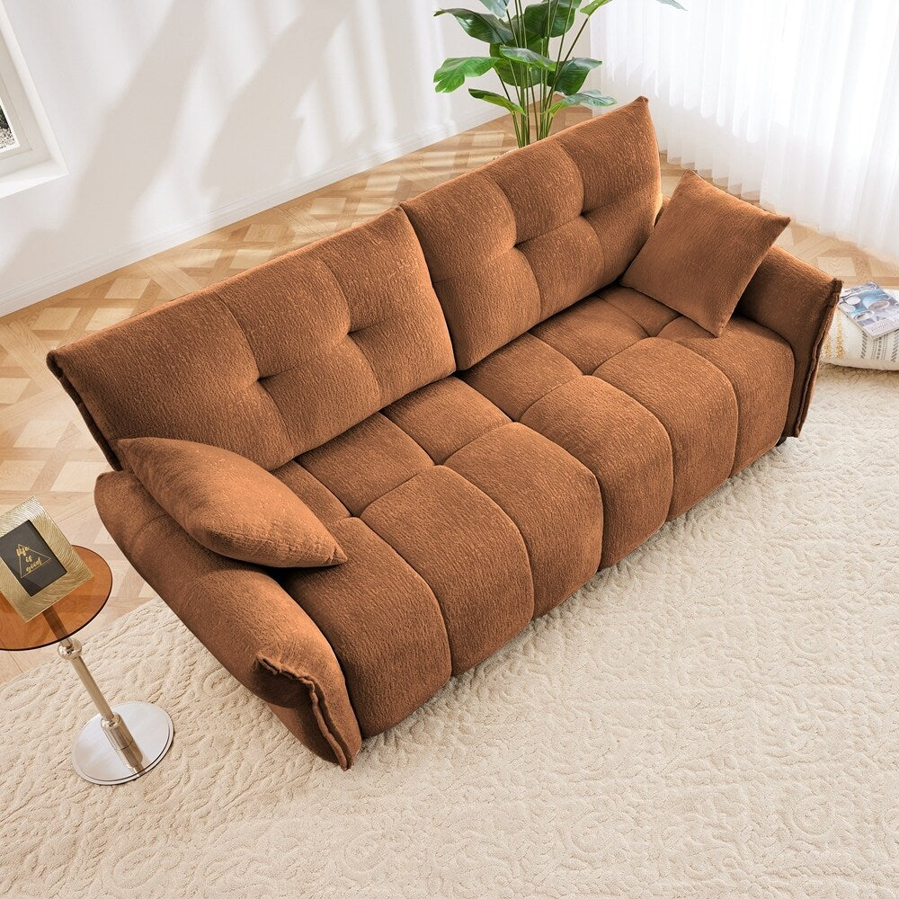Modern Chenille Fabric Upholstery Two-Seater Sofa
