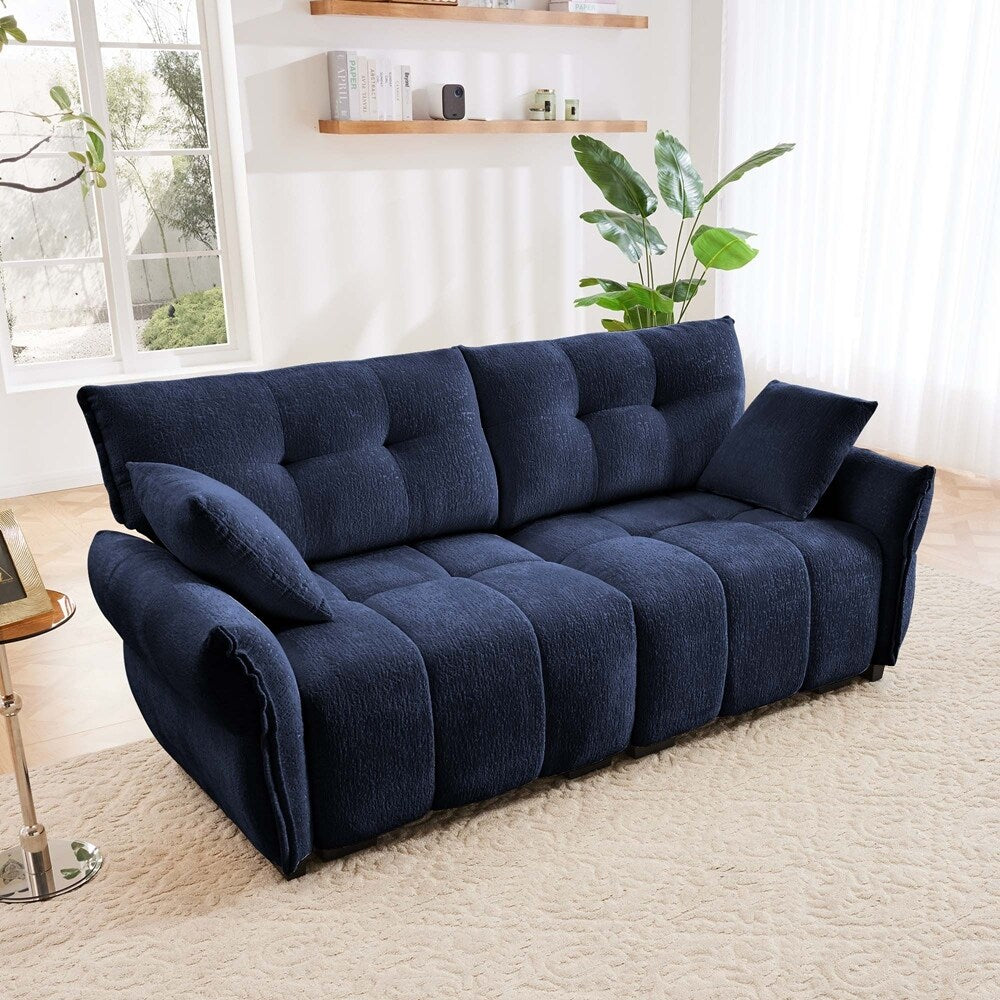 Modern Chenille Fabric Upholstery Two-Seater Sofa