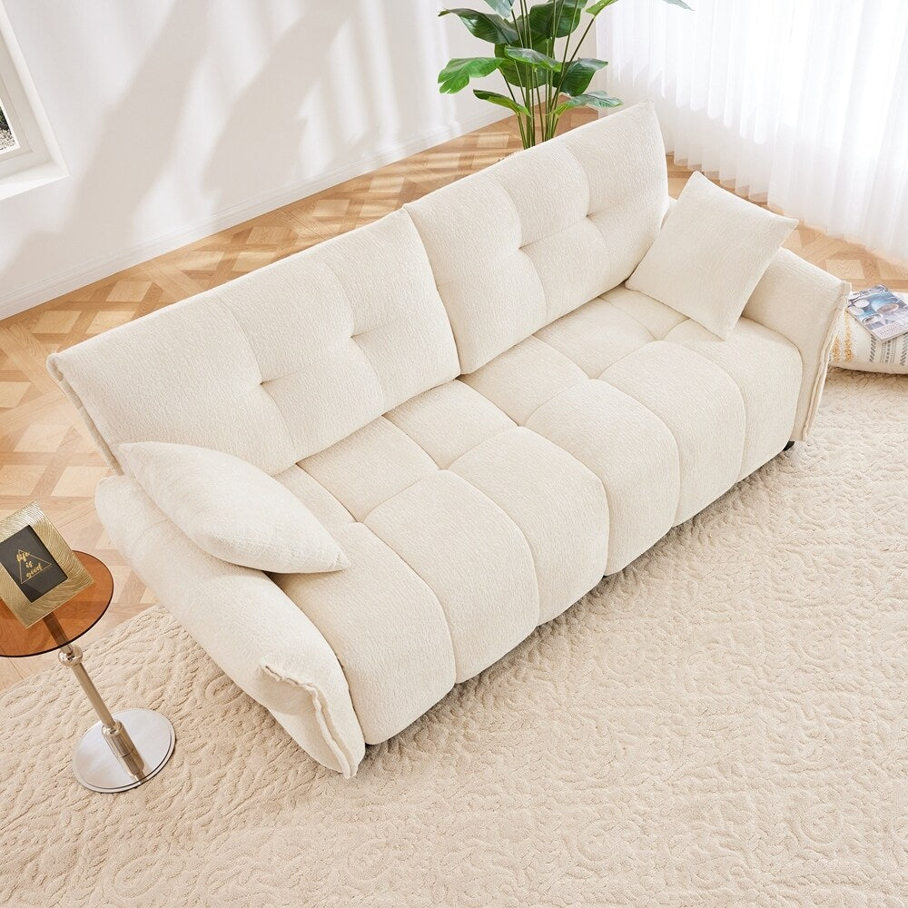 Modern Chenille Fabric Upholstery Two-Seater Sofa