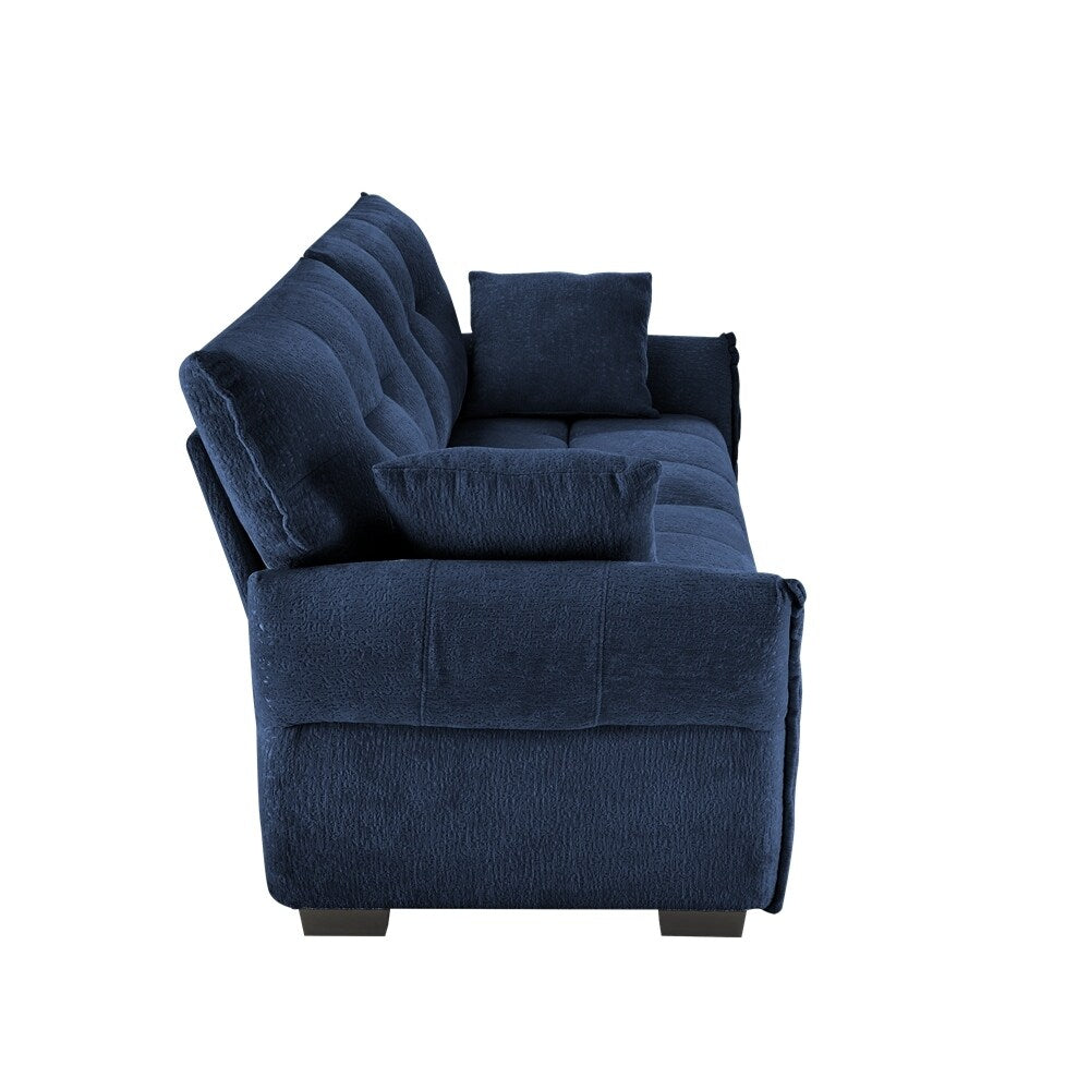 Modern Chenille Fabric Upholstery Two-Seater Sofa