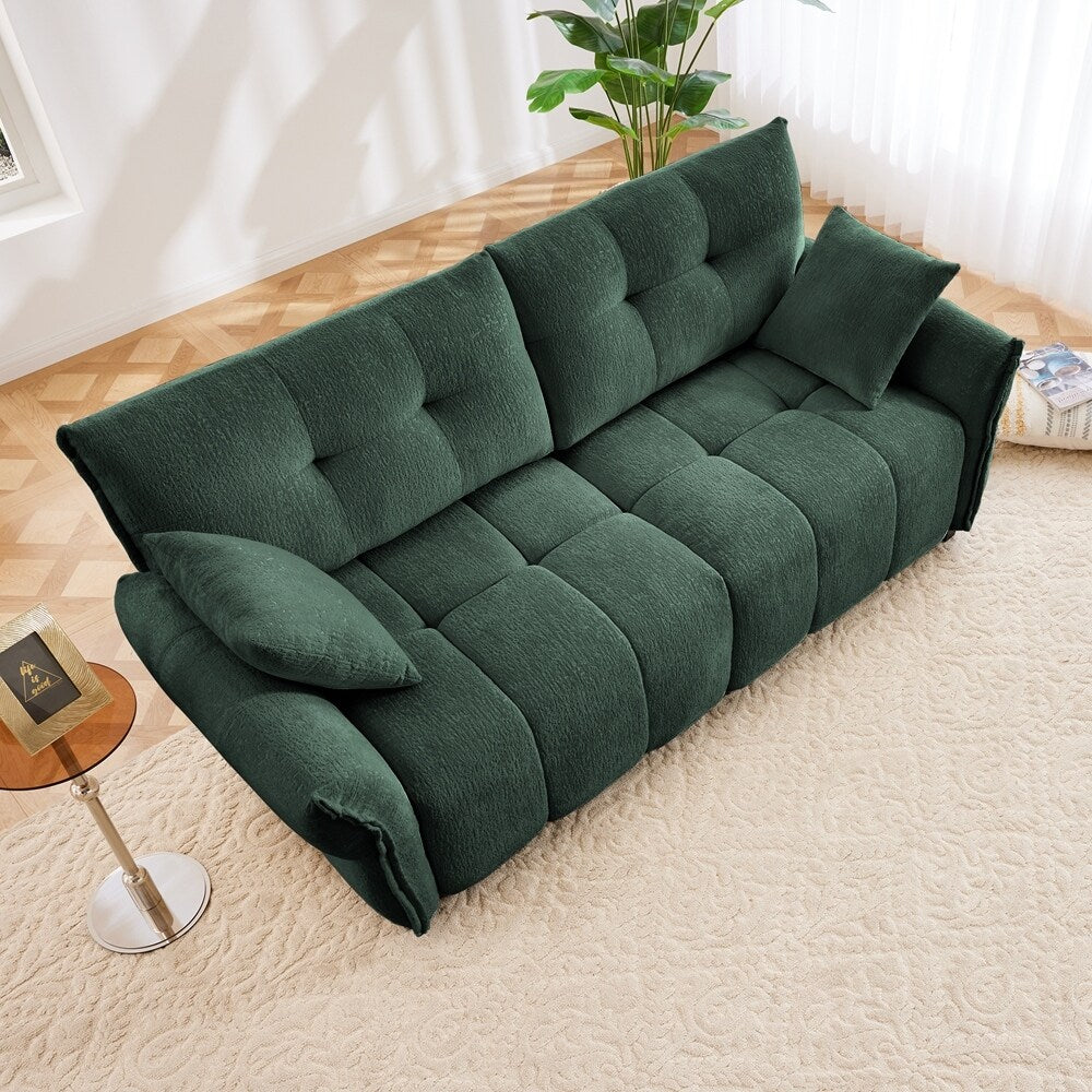 Modern Chenille Fabric Upholstery Two-Seater Sofa