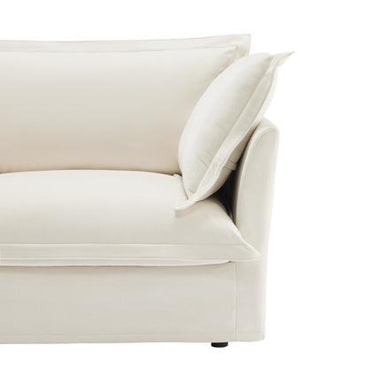 Modern Chenille Modular Armless 3-Seater Sofa Couch