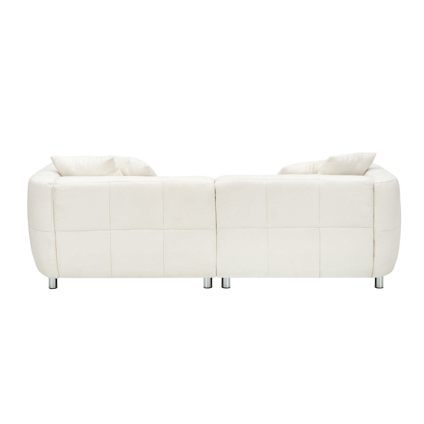 Modern Fashion Sofa 3 Seater Couch with Metal Legs, Solid Wood Frame, and 4 Pillows for Living Room, Apartment