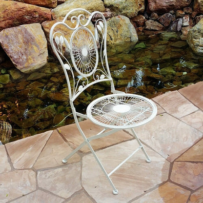 Modern Home Bordeaux Antiqued Iron 3pc Folding Bistro Set