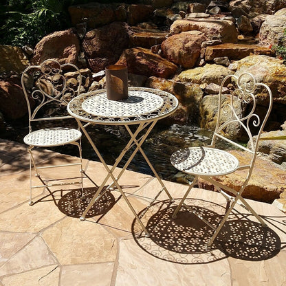 Modern Home Marseille Antiqued Iron 3pc Folding Bistro Set