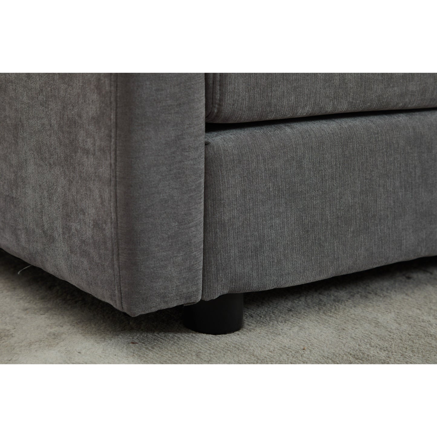 Modern L-Shaped 3-Seat Modular Sectional Sofa with Removable Ottoman for Living Room Apartment