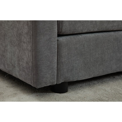Modern L-Shaped 3-Seat Modular Sectional Sofa with Removable Ottoman for Living Room Apartment