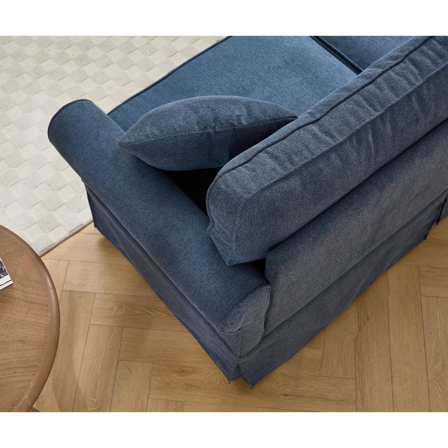 Modern L-Shaped 5-Seat Reversible Sectional Sofa Corner Couch with Rolled Arms for Living Room Apartment