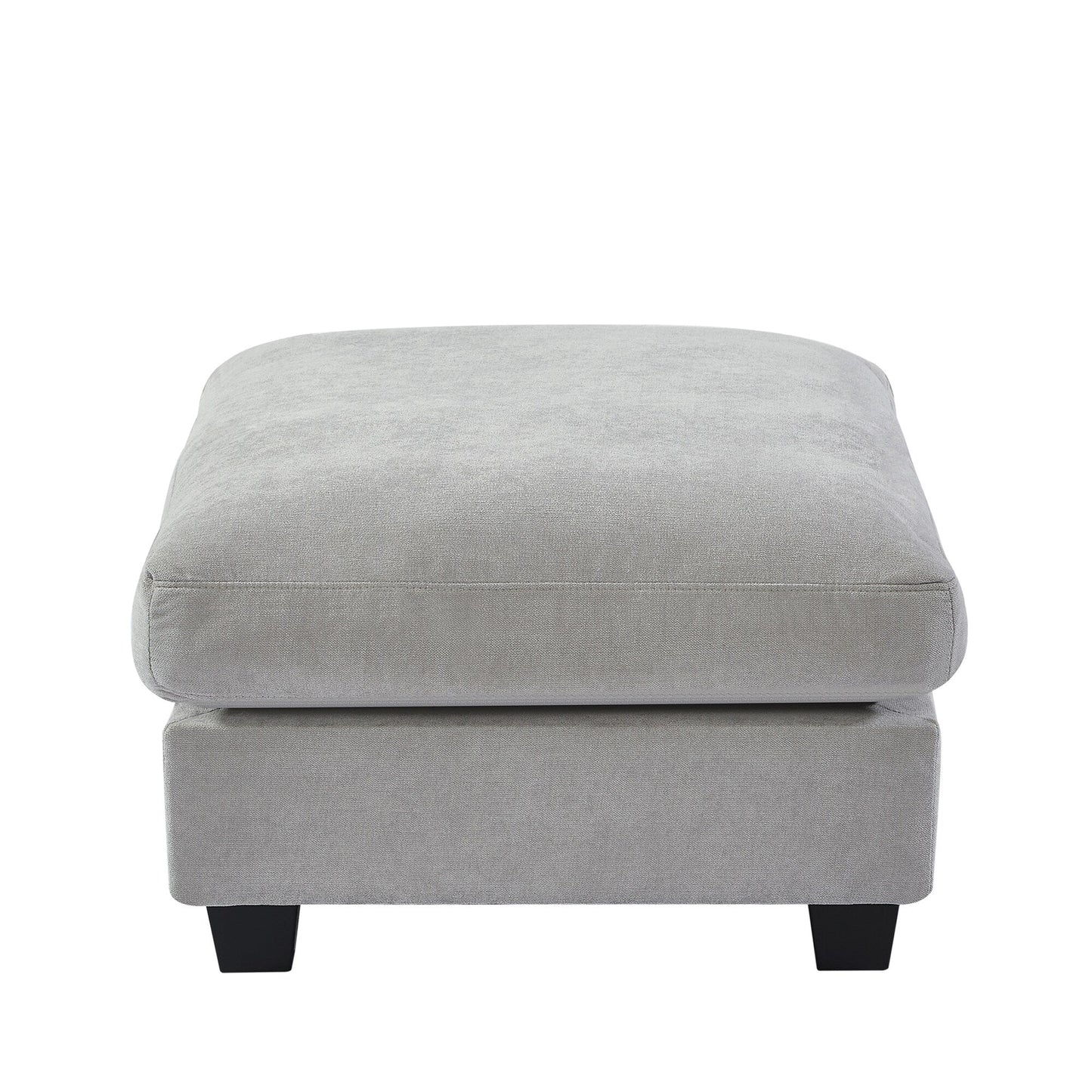 Modern L-Shaped Feather-Filled Sectional Sofa with Reversible Chaise and Pillows for Living Room