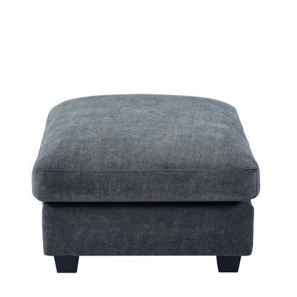 Modern L-Shaped Feather-Filled Sectional Sofa with Reversible Chaise and Pillows for Living Room
