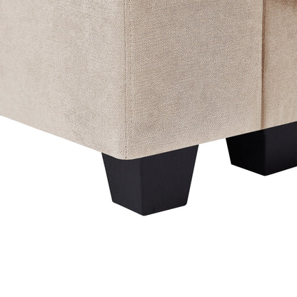 Modern L-Shaped Feather-Filled Sectional Sofa with Reversible Chaise and Pillows for Living Room