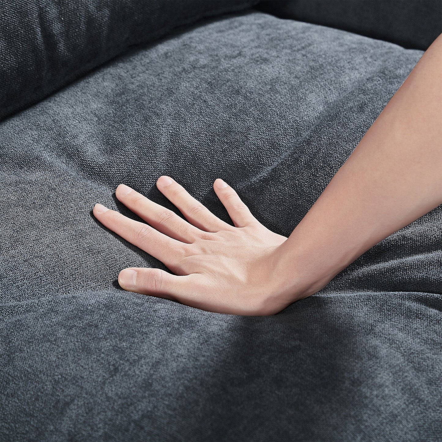 Modern L-Shaped Feather-Filled Sectional Sofa with Reversible Chaise and Pillows for Living Room