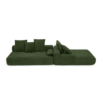 Modern L-Shaped Modular Upholstered 4-Seater Sectional Sofa for Living Room Apartment