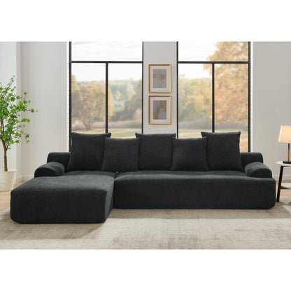 Modern L-Shaped Modular Upholstered 4-Seater Sectional Sofa for Living Room Apartment