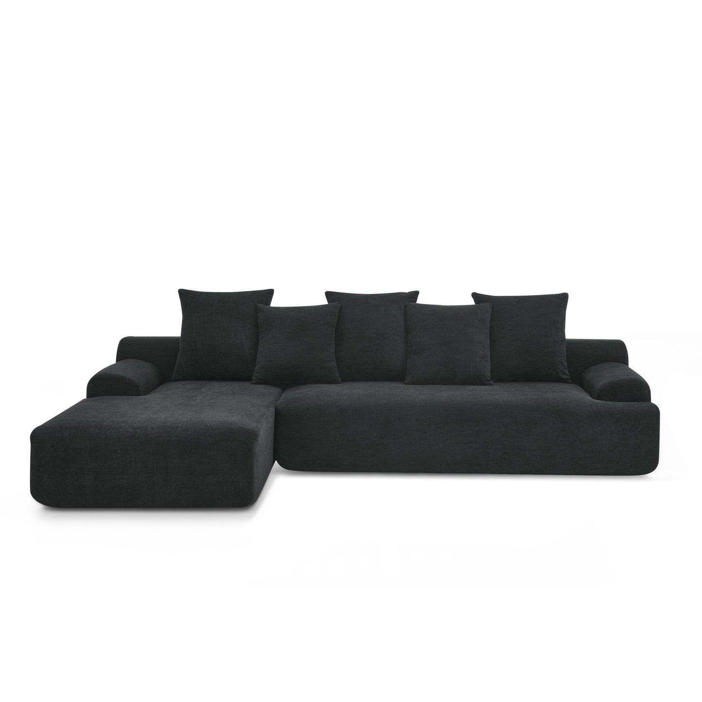 Modern L-Shaped Modular Upholstered 4-Seater Sectional Sofa for Living Room Apartment