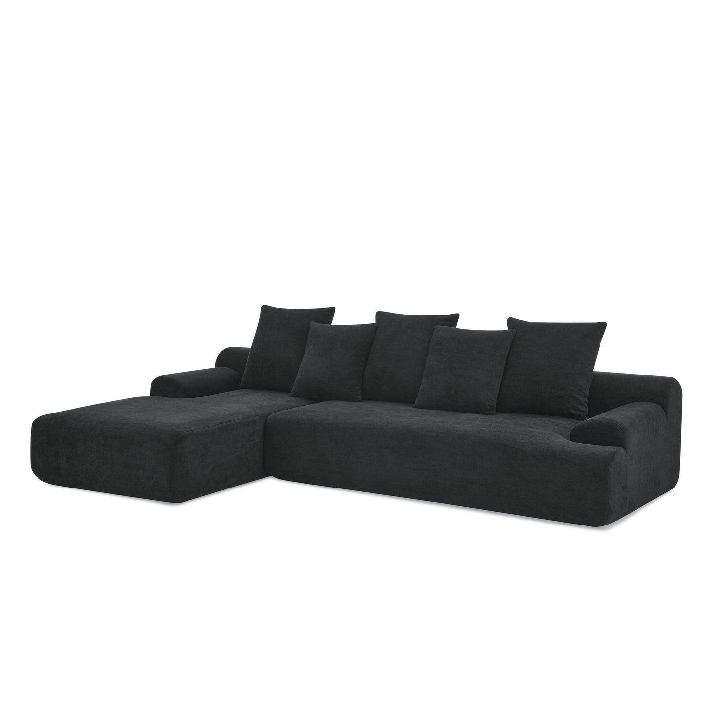 Modern L-Shaped Modular Upholstered 4-Seater Sectional Sofa for Living Room Apartment