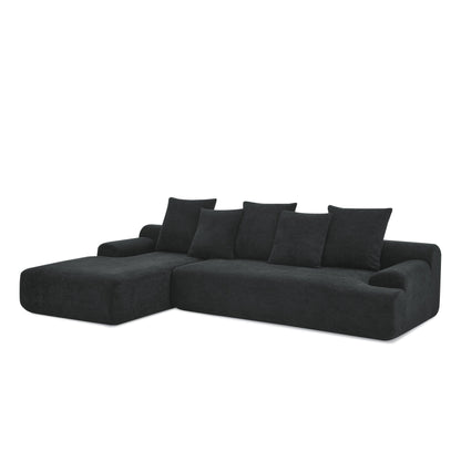 Modern L-Shaped Modular Upholstered 4-Seater Sectional Sofa for Living Room Apartment