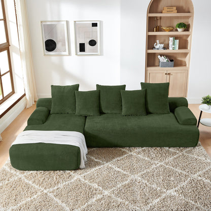 Modern L-Shaped Modular Upholstered 4-Seater Sectional Sofa for Living Room Apartment