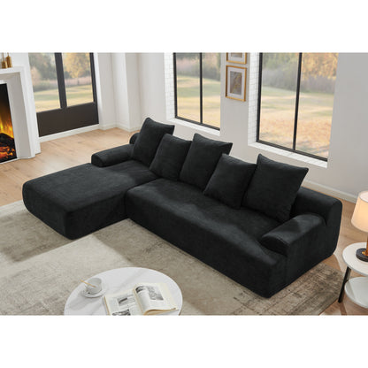 Modern L-Shaped Modular Upholstered 4-Seater Sectional Sofa for Living Room Apartment