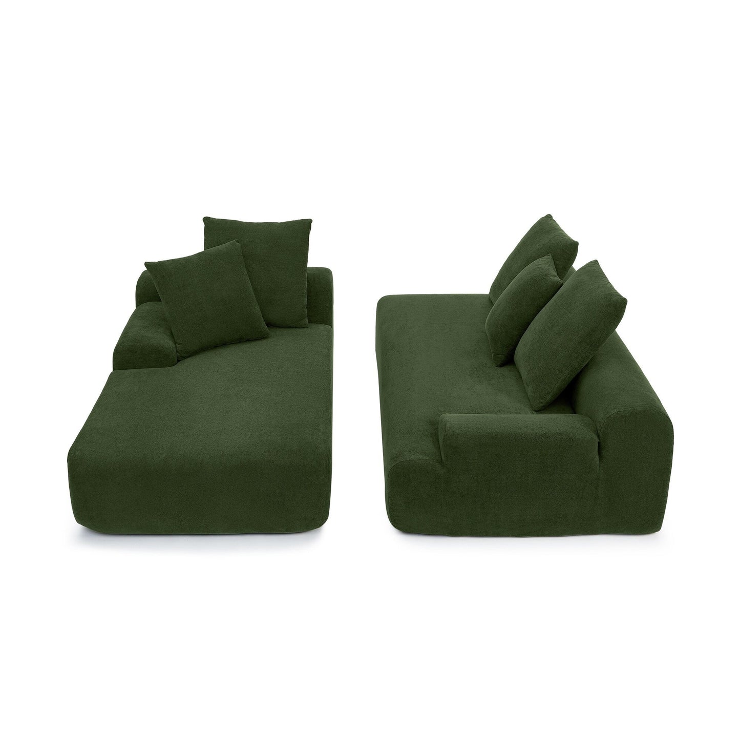 Modern L-Shaped Modular Upholstered 4-Seater Sectional Sofa for Living Room Apartment