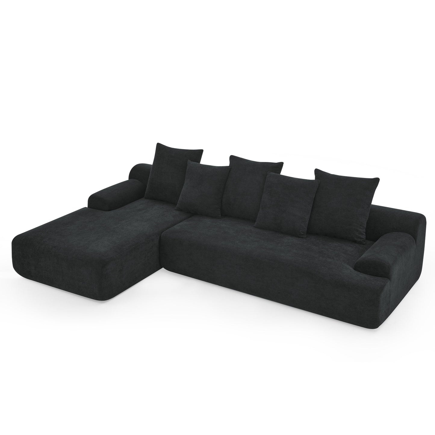 Modern L-Shaped Modular Upholstered 4-Seater Sectional Sofa for Living Room Apartment