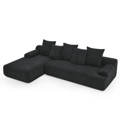 Modern L-Shaped Modular Upholstered 4-Seater Sectional Sofa for Living Room Apartment