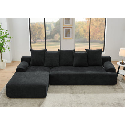 Modern L-Shaped Modular Upholstered 4-Seater Sectional Sofa for Living Room Apartment