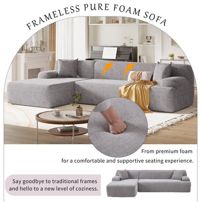 Modern Large L-Shaped Sectional Sofa 2 Piece Free Combination Sofa with Deep Seating for Living Room Salon