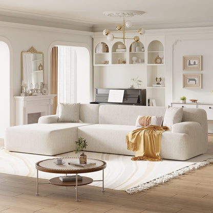 Modern Large L-Shaped Sectional Sofa 2 Piece Free Combination Sofa with Deep Seating for Living Room Salon