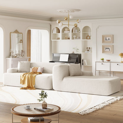 Modern Large L-Shaped Sectional Sofa 2 Piece Free Combination Sofa with Deep Seating for Living Room Salon