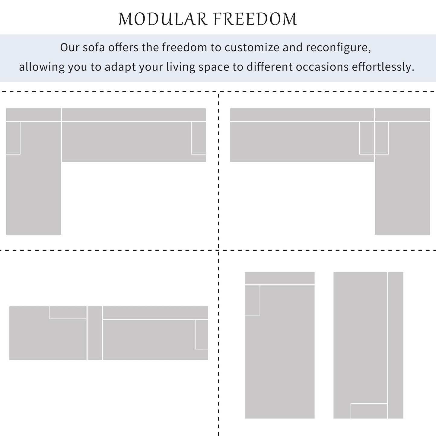 Modern Large L-Shaped Sectional Sofa 2 Piece Free Combination Sofa with Deep Seating for Living Room Salon