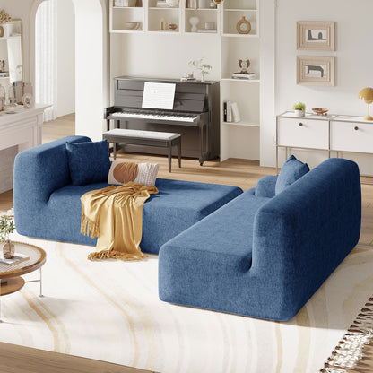 Modern Large L-Shaped Sectional Sofa 2 Piece Free Combination Sofa with Deep Seating for Living Room Salon