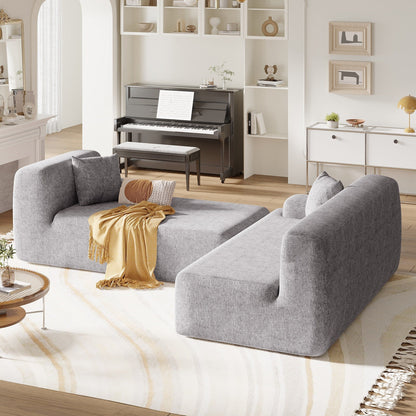 Modern Large L-Shaped Sectional Sofa 2 Piece Free Combination Sofa with Deep Seating for Living Room Salon