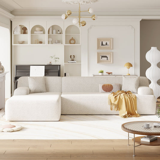 Modern Large L-Shaped Sectional Sofa 2 Piece Free Combination Sofa with Deep Seating for Living Room Salon