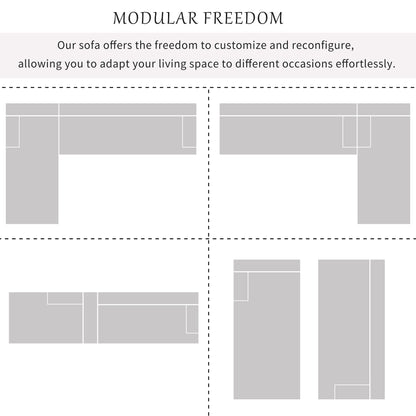 Modern Large L-Shaped Sectional Sofa 2 Piece Free Combination Sofa with Deep Seating for Living Room Salon