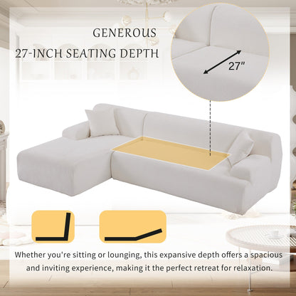 Modern Large L-Shaped Sectional Sofa 2 Piece Free Combination Sofa with Deep Seating for Living Room Salon