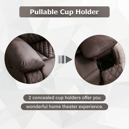 Modern Leather Power Reclining Heated Massage Chair for Elderly