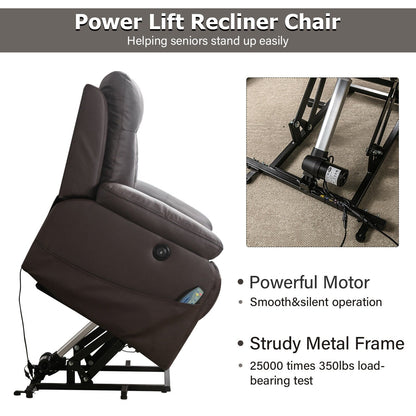 Modern Leather Power Reclining Heated Massage Chair for Elderly