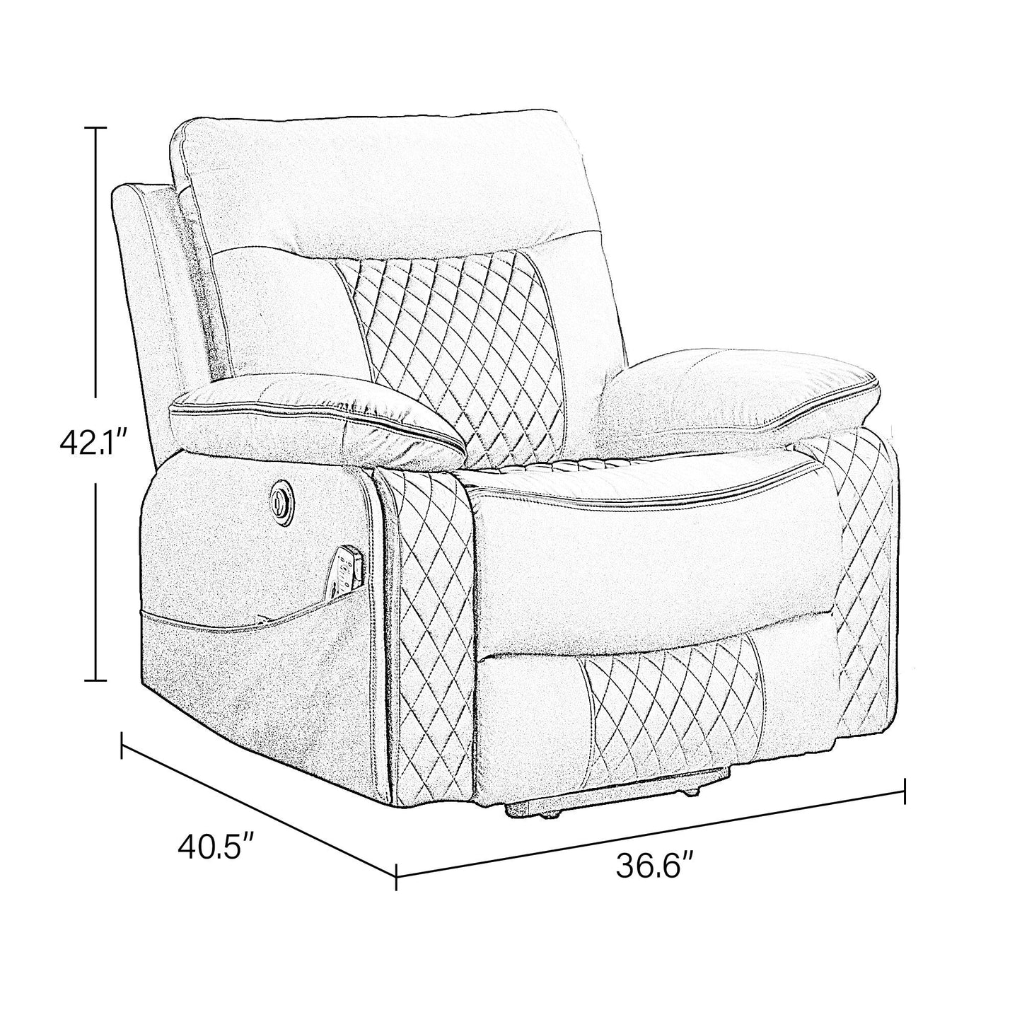 Modern Leather Power Reclining Heated Massage Chair for Elderly