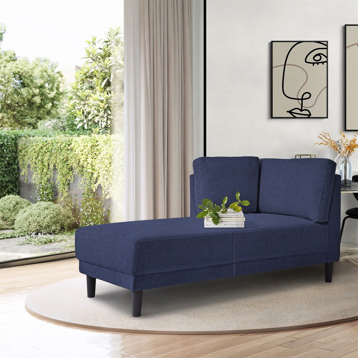 Modern Linen Fabric Corner Lounge Chair by Harper&Bright Designs