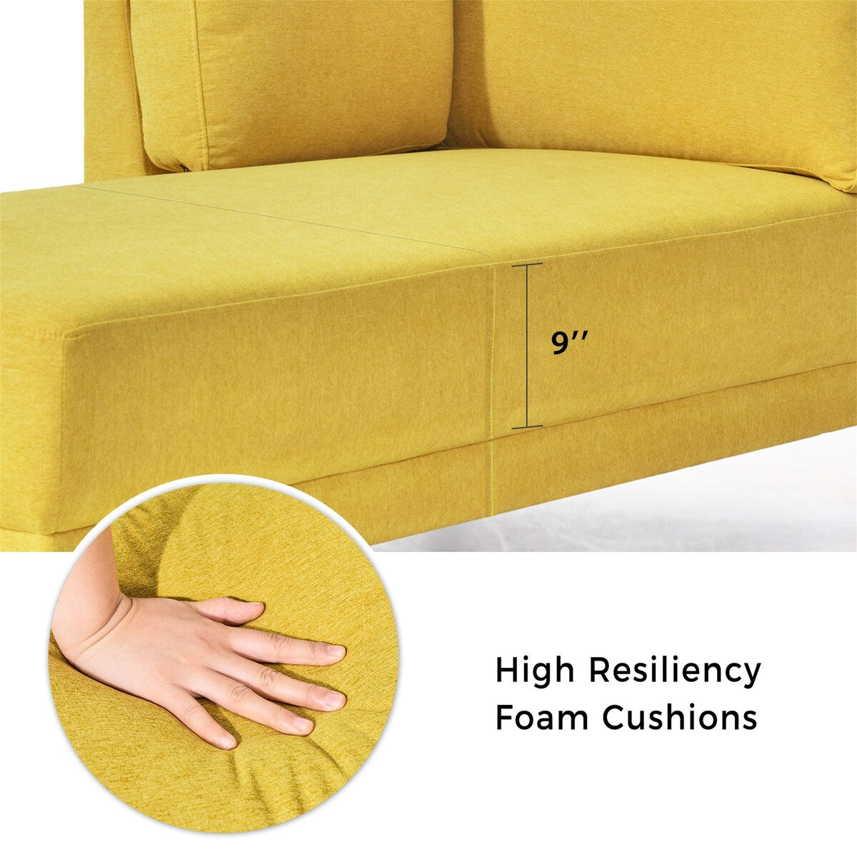 Modern Linen Fabric Corner Lounge Chair by Harper&Bright Designs