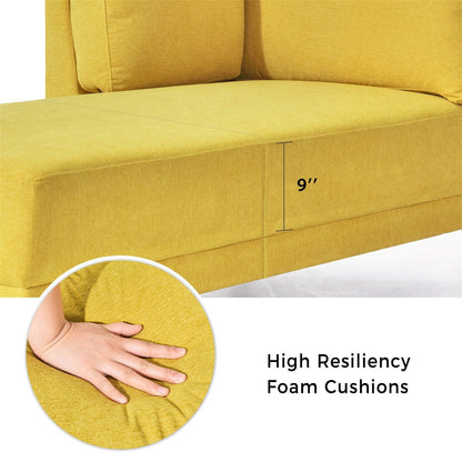 Modern Linen Fabric Corner Lounge Chair by Harper&Bright Designs