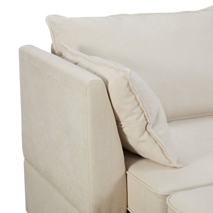 Modern Linen Upholstered Couch, Large U Shape Modular Sectional Sofa Bed with Reversible Chaise for Living Room and Apartment
