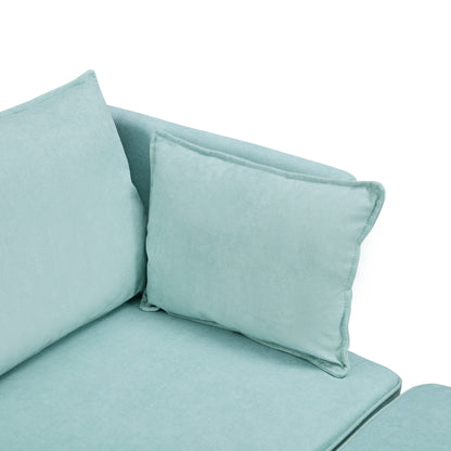 Modern Linen Upholstered Couch, Large U Shape Modular Sectional Sofa Bed with Reversible Chaise for Living Room and Apartment