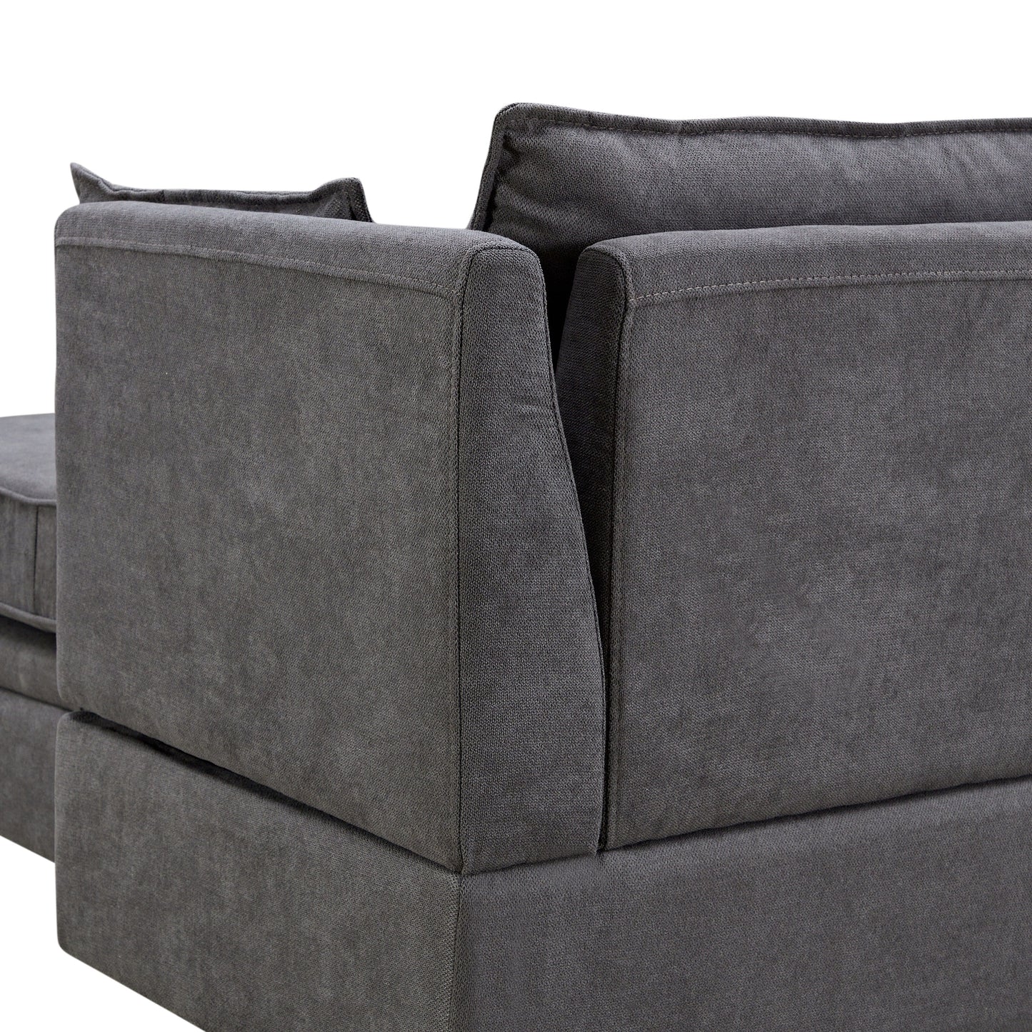 Modern Linen Upholstered Couch, Large U Shape Modular Sectional Sofa Bed with Reversible Chaise for Living Room and Apartment