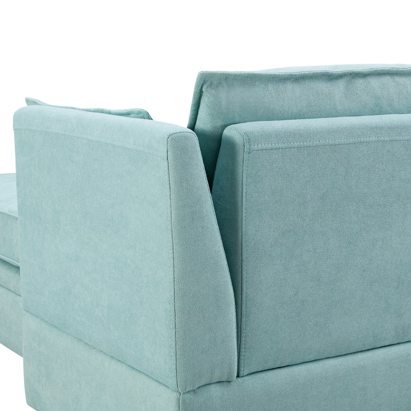 Modern Linen Upholstered Couch, Large U Shape Modular Sectional Sofa Bed with Reversible Chaise for Living Room and Apartment