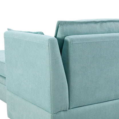 Modern Linen Upholstered Couch, Large U Shape Modular Sectional Sofa Bed with Reversible Chaise for Living Room and Apartment