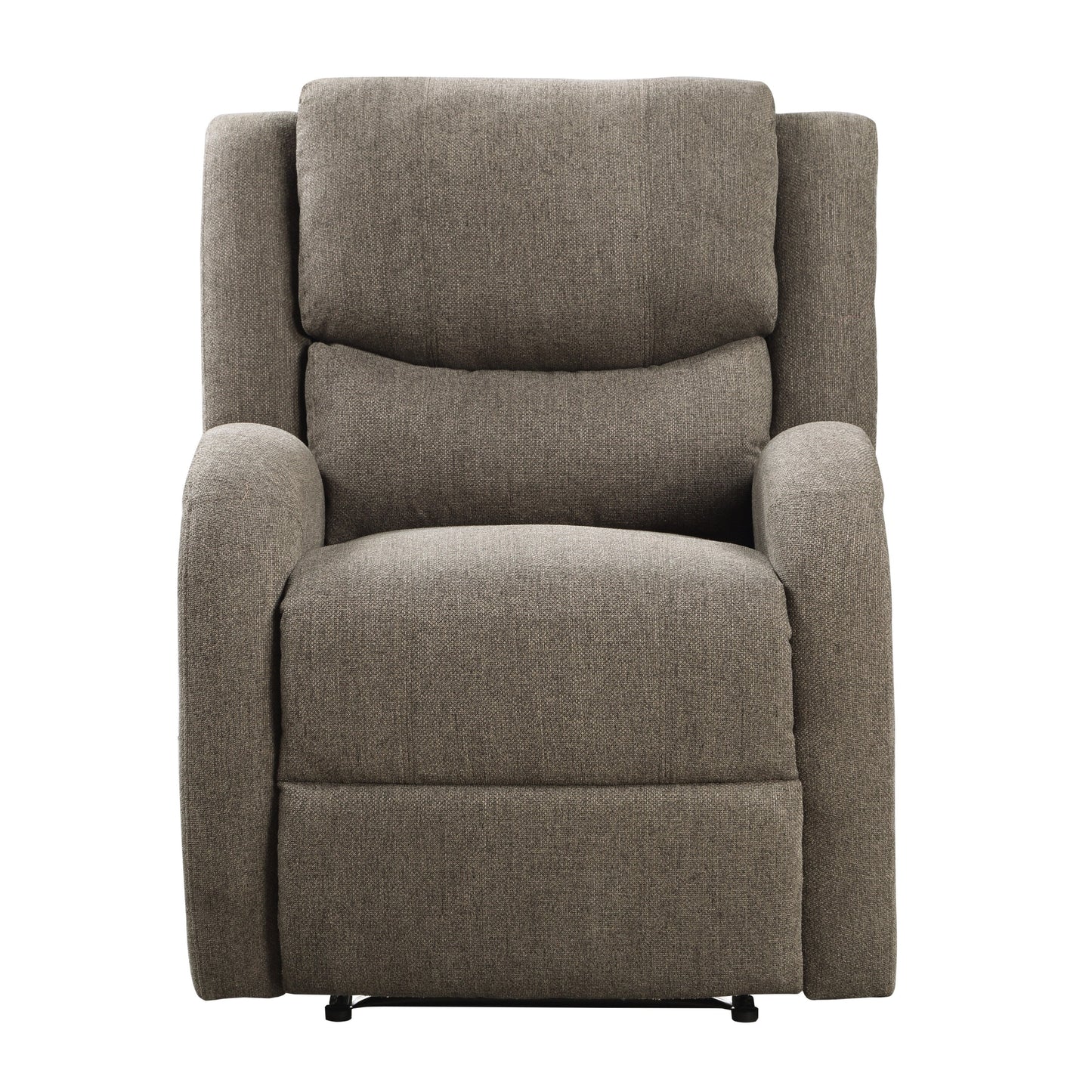 Modern Living Room Furniture 1pc Power Reclining Chair Brown Chenille Upholstery Plush Seating Solid Wood Frame