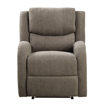 Modern Living Room Furniture 1pc Power Reclining Chair Brown Chenille Upholstery Plush Seating Solid Wood Frame