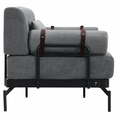 Modern Loveseat Sofa 59 Sofa Couch 2-Seater with Flexible USB Ports and Unique Cylindrical Armrests